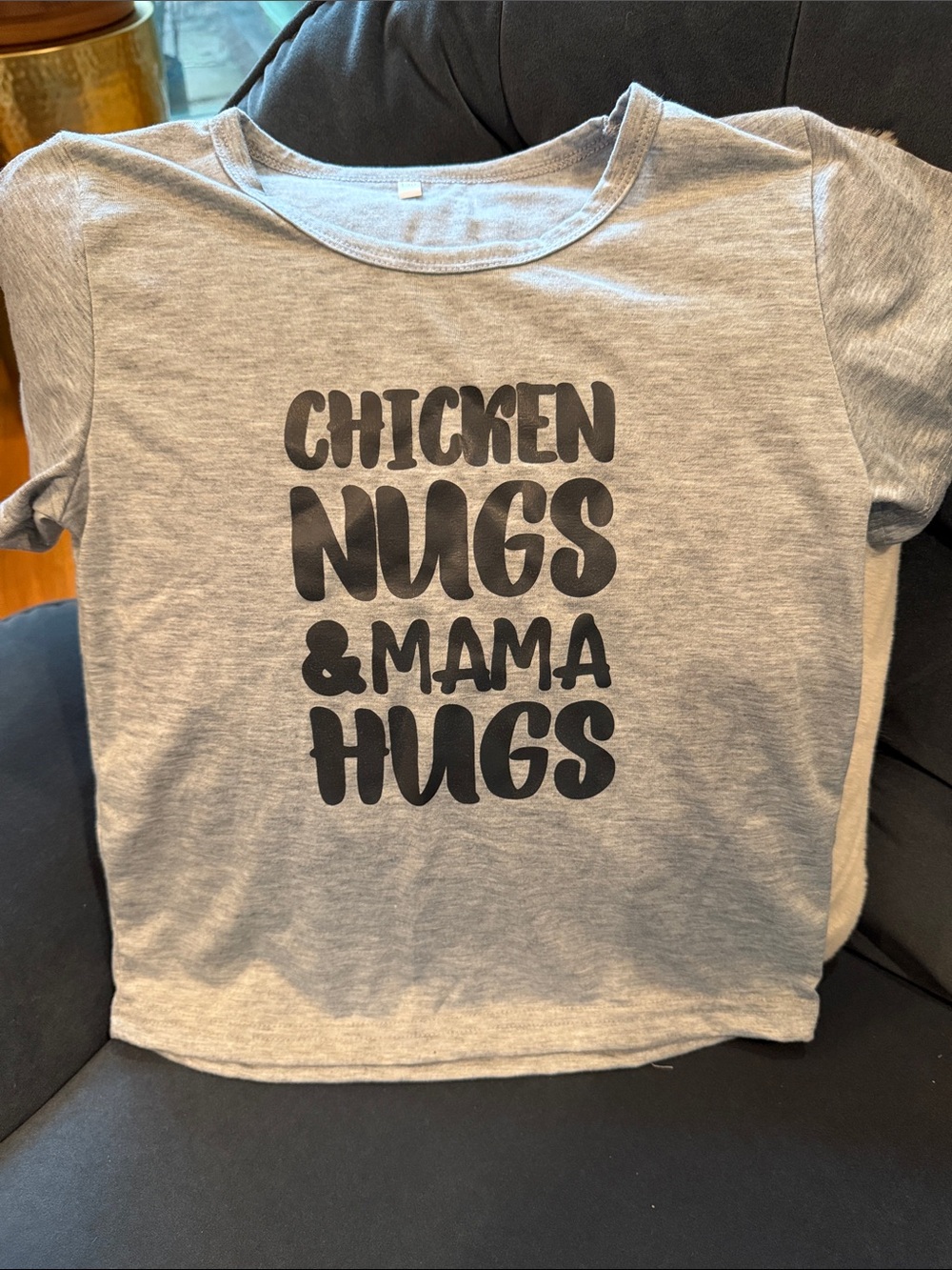 Kids Grey 'Chicken Nugs & Mama Hugs' Graphic Tee
